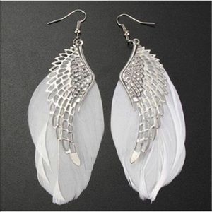 Angel wing  feather earrings new